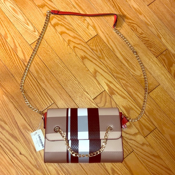 Crossbody plaid with gold purse - Picture 1 of 3